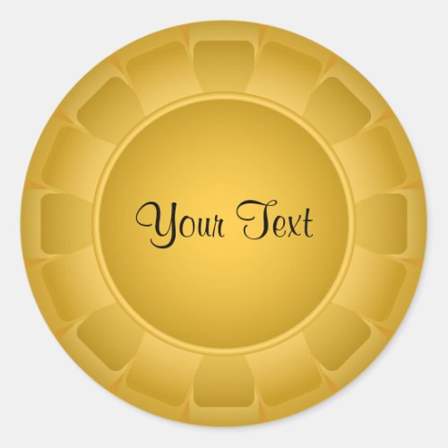 Ribbon Yellow Blank to Customize Classic Round Sticker