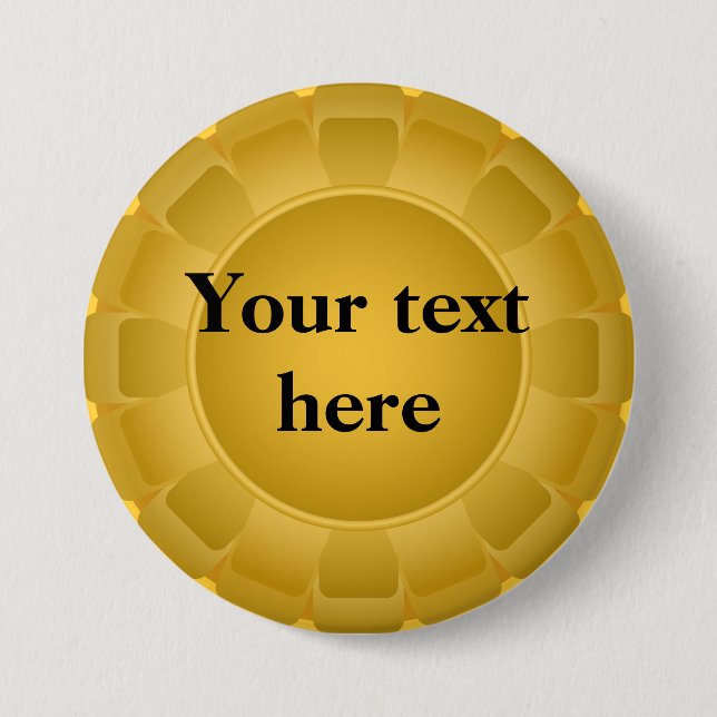 Ribbon Yellow Blank to Customize Pinback Button (Front)