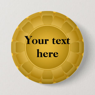 Ribbon Yellow Blank to Customize Pinback Button