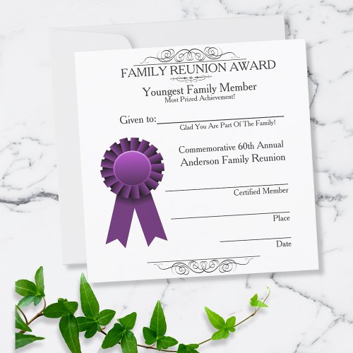 Ribbon Youngest Family Reunion Awards Template