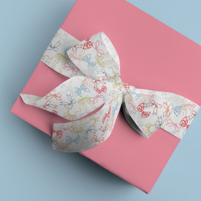 Ribbons and Bows Colorful Watercolor (Ribbons and Bows watercolor girly ribbon.)