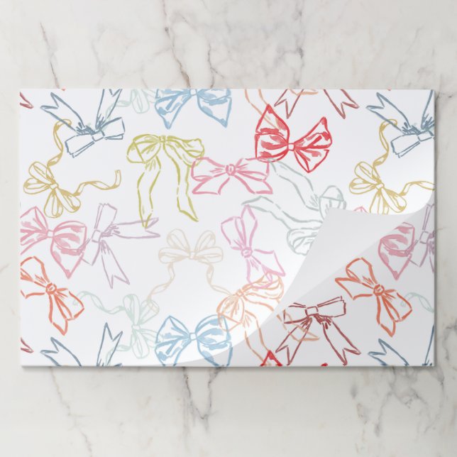 Ribbons and Bows Watercolor Birthday Party Paper Pad (Folded)