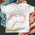 Ribbons and Bows Watercolor Girls Birthday Party T-Shirt<br><div class="desc">Watercolor painted ribbons and bows in fun,  bright colors make this personalized birthday party t-shirt perfect for the guest of honor!</div>