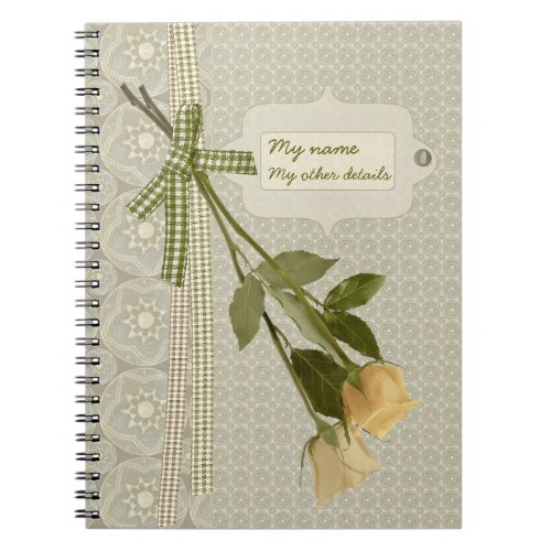 Ribbons and hanging roses CC0833 Romantic retro Notebook