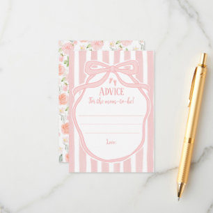 Ribbons Bows & Toes Baby Shower Advice for Mom  Enclosure Card