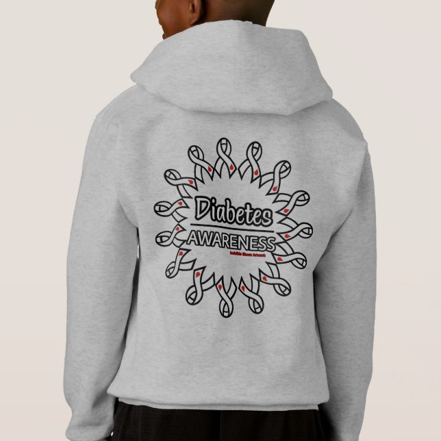 Ribbons/Circle...Diabetes Hoodie (Back)
