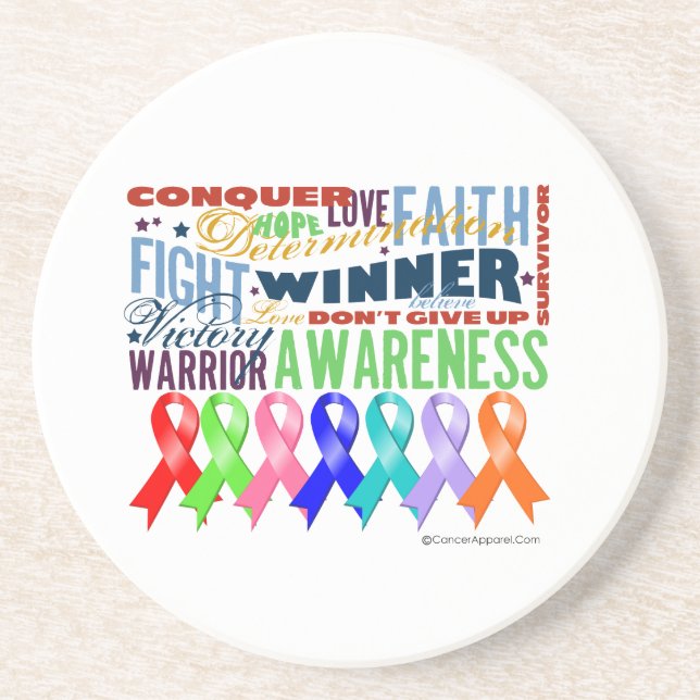 Ribbons For a Cause Drink Coaster (Front)