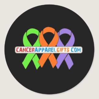 Ribbons For a Cause v5 - CancerApparelGifts.Com Classic Round Sticker