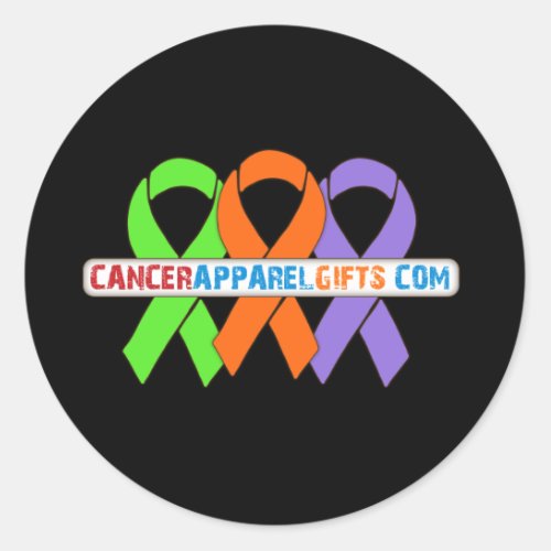 Ribbons For a Cause v5 _ CancerApparelGiftsCom Classic Round Sticker