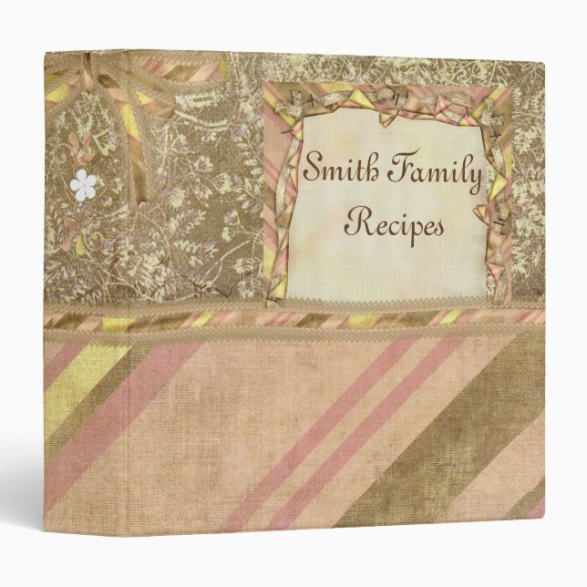Ribbons & Lace Recipe Binder (Front/Spine)