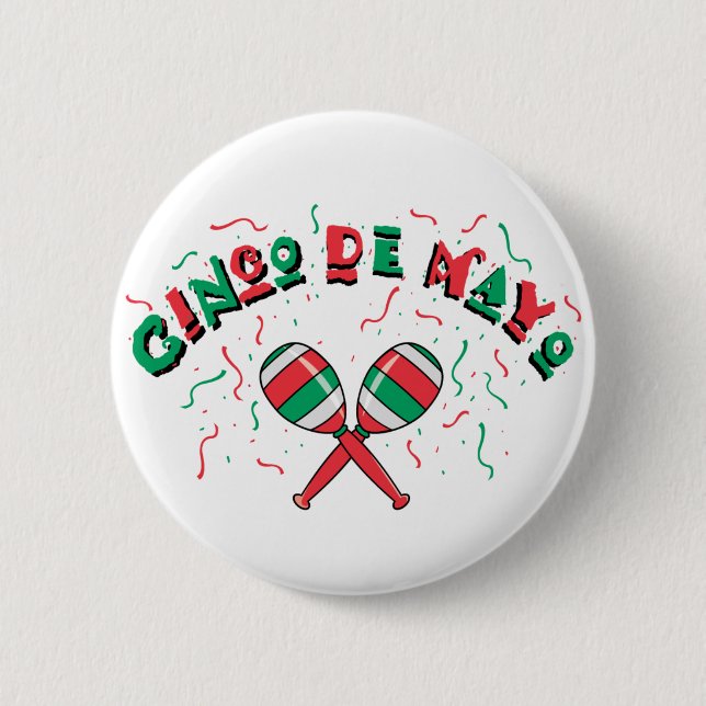 Ribbons & Maracas - Pinback Button (Front)