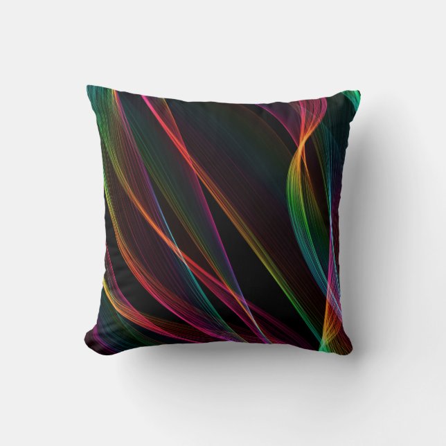 Ribbons of the Rainbow Throw Pillow (Front)