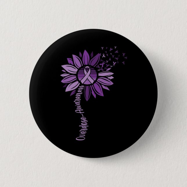 Ribbons Overdose Awareness  Button (Front)