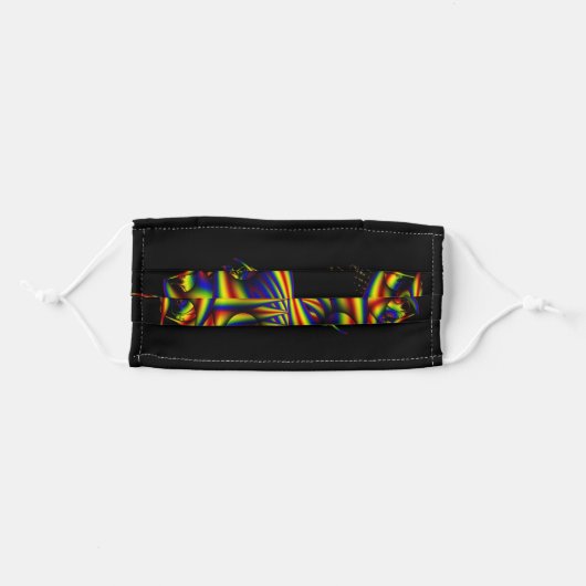 Ribbons | Rainbow Fractal Art Adult Cloth Face Mask (Front, Folded)