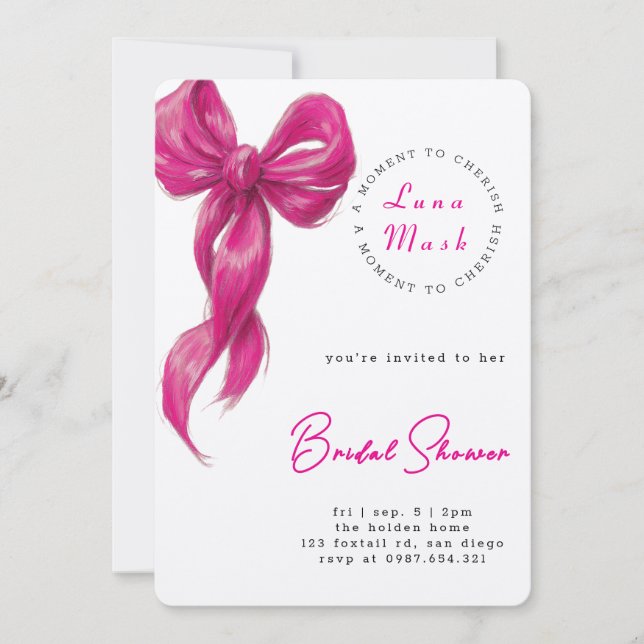 Ribbons & Romance Bridal Shower Invitation (Front)