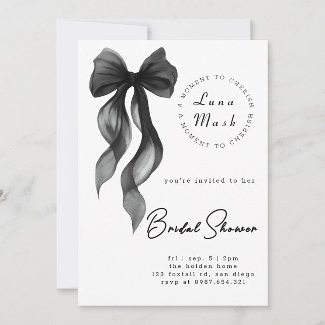 Ribbons & Romance Bridal Shower Invitation (Front)