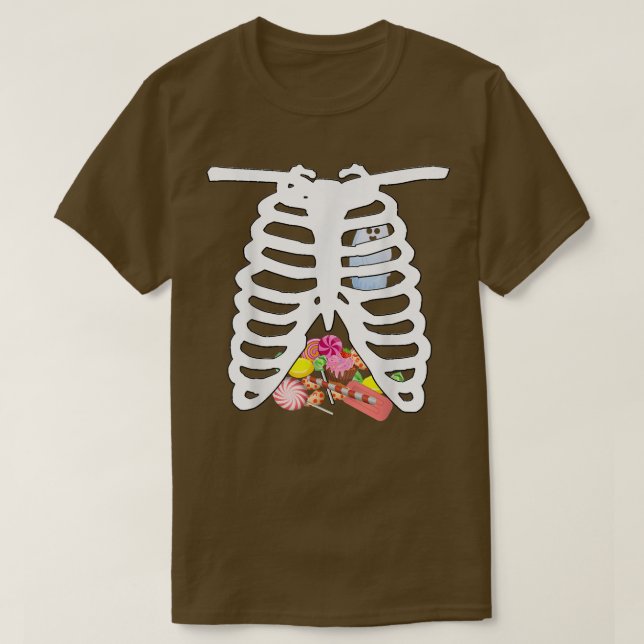 RibCage  Halloween Skeleton Costume Candy XRay Gif T-Shirt (Design Front)