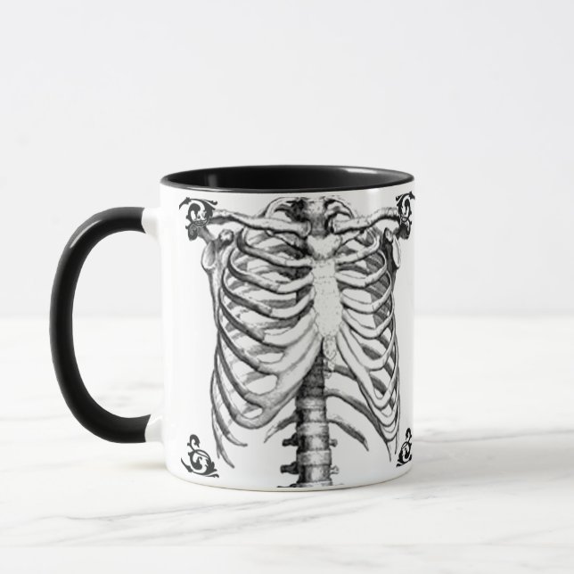Ribcage Skeleton Gothic coffee mug (Left)
