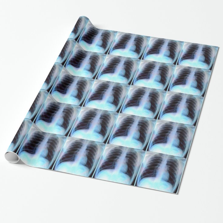 Ribcage Xray Skeleton radiology wrapping paper Zazzle