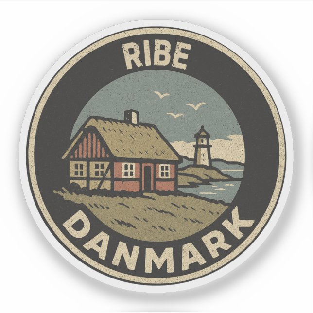 Ribe, Denmark Danmark  Sticker (Front)