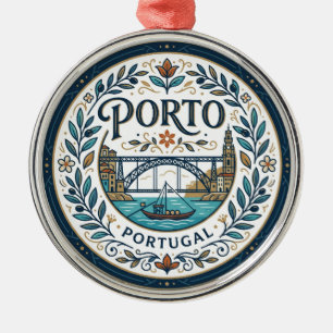 Ribeira, Porto Portugal Metal Ornament