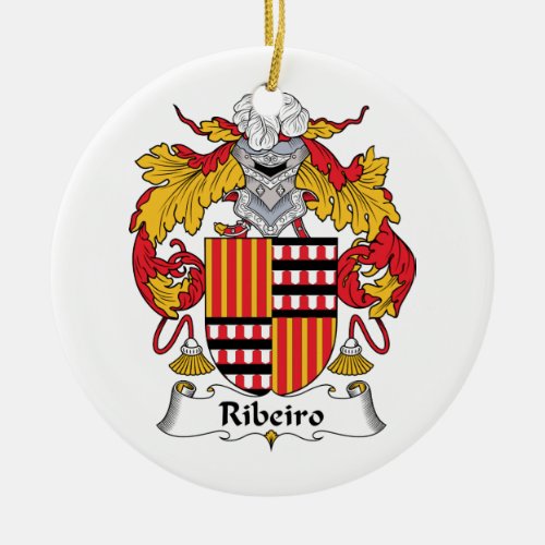 Ribeiro Family Crest Ceramic Ornament