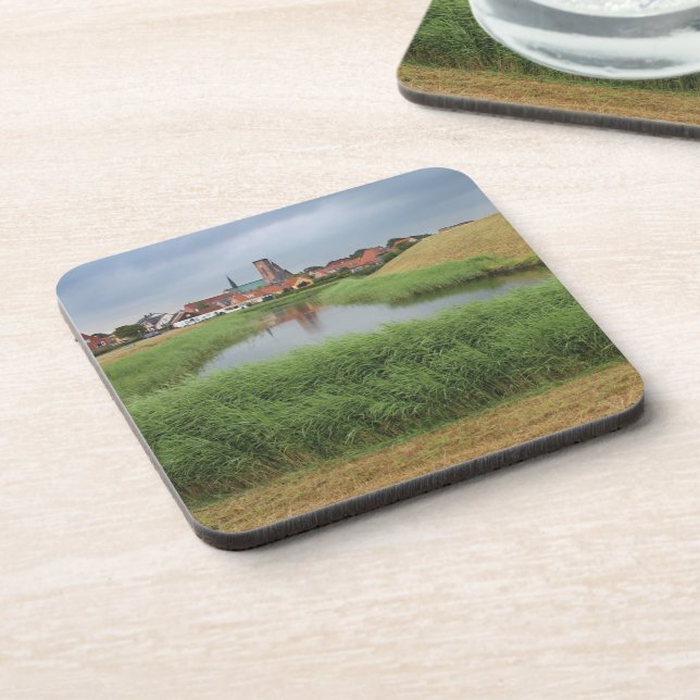 Riberhus and Ribe, Jutland, Denmark Beverage Coaster (Left Side)