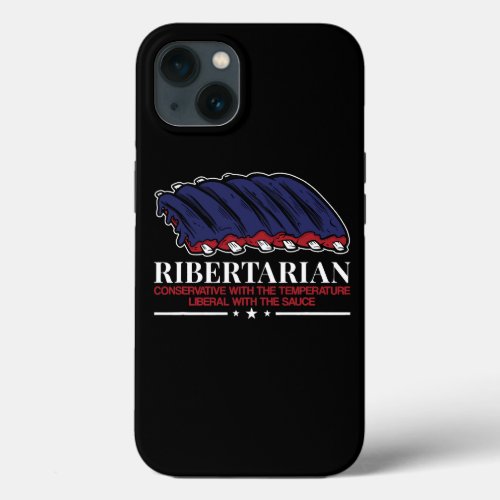 Ribertarian Ribs Patriot Grilling Smoker Grill Fun iPhone 13 Case