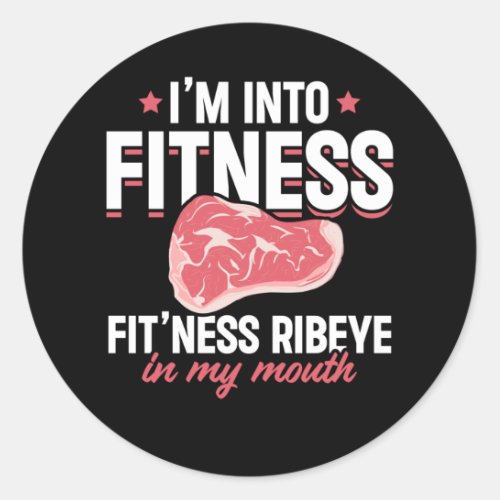 Ribeye Steak Funny Fitness Humor Classic Round Sticker