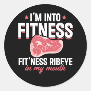 Ribeye Steak Funny Fitness Humor Classic Round Sticker