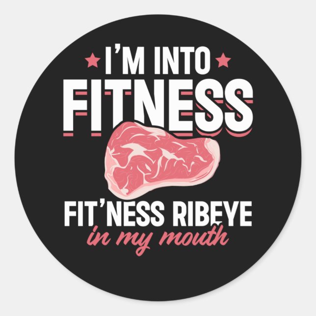 Ribeye Steak Funny Fitness Humor Classic Round Sticker (Front)