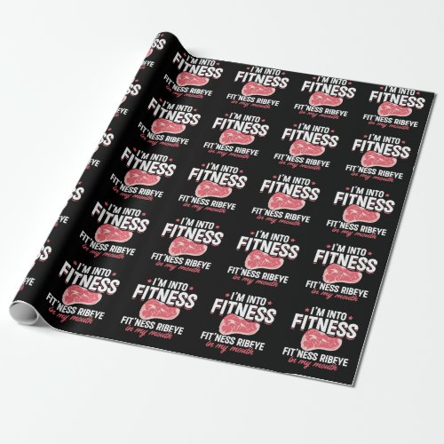 Ribeye Steak Funny Fitness Humor Wrapping Paper