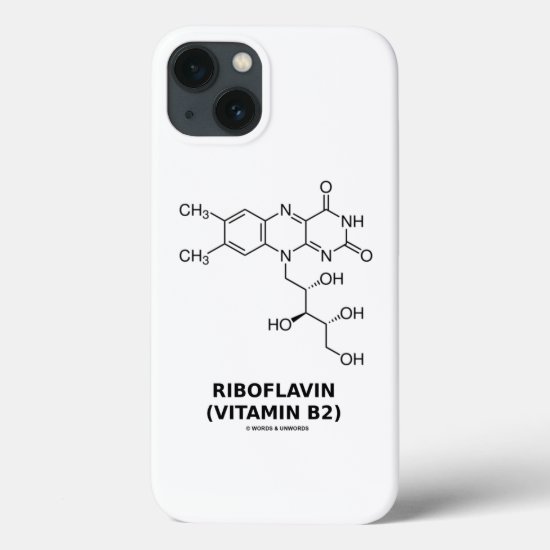 Riboflavin Vitamin B2 Chemical Molecule iPhone 13 Case