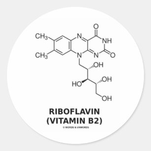Riboflavin (Vitamin B2) Chemical Molecule Classic Round Sticker