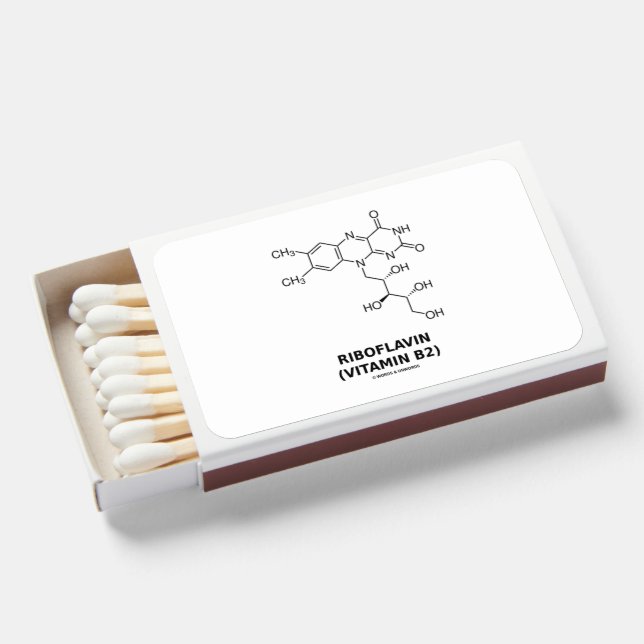 Riboflavin Vitamin B2 Chemical Molecule Matchboxes (Front Open)