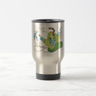 Ribosome mRNA tRNA molecules proteins Diagram  Travel Mug