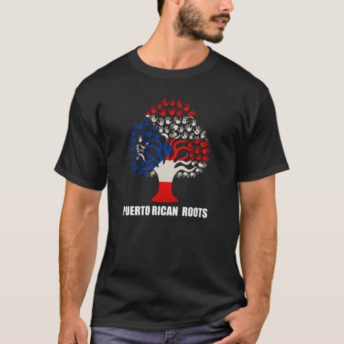 Rican Roots Puerto Rico Flag Tree Vintage T_Shirt