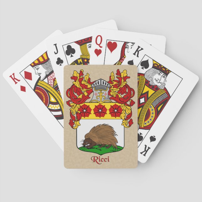 Ricci Heraldic Shield and Mantle Poker Cards (Back)