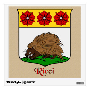 Ricci Historical Shield on Parchemnt Style Wall Sticker