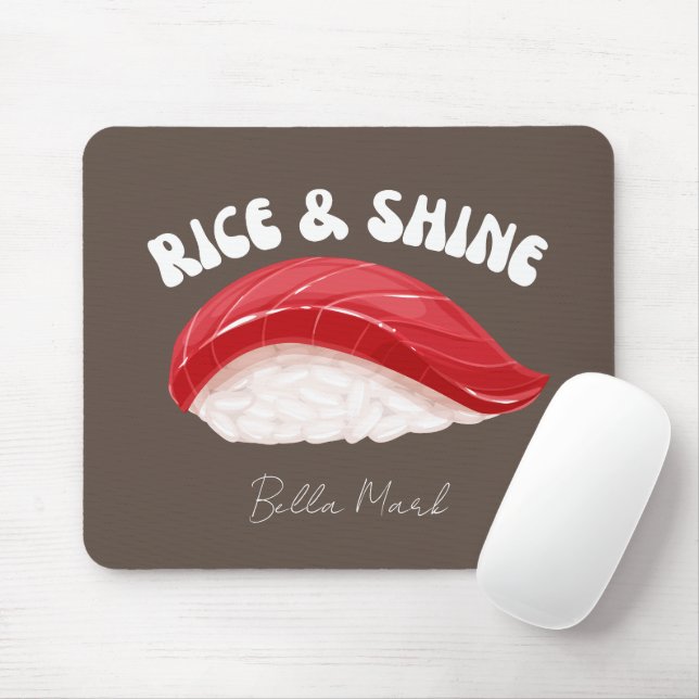 Rice and shine , sushi cat mouse pad (With Mouse)