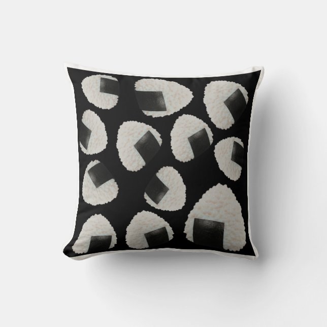 Rice ball pattern throw pillow (Front)