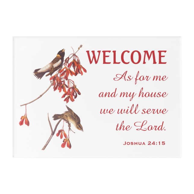 Rice Bunting Birds and Verse Acrylic Print (Front)