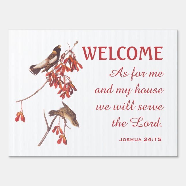 Rice Bunting Birds and Verse Sign (Front)