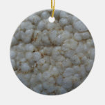 Rice Cake ,  Healthy Food, White Snack Ceramic Ornament