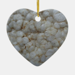 Rice Cake ,  Healthy Food, White Snack Ceramic Ornament