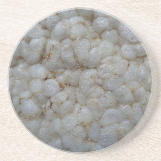 Rice Cake ,  Healthy Food, White Snack Drink Coaster (Front)