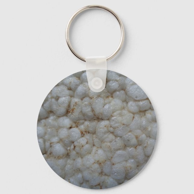 Rice Cake ,  Healthy Food, White Snack Keychain (Front)