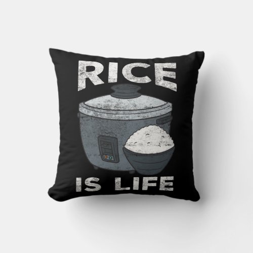 Rice Cooker Asian Food Carbohydrates Lover Throw Pillow
