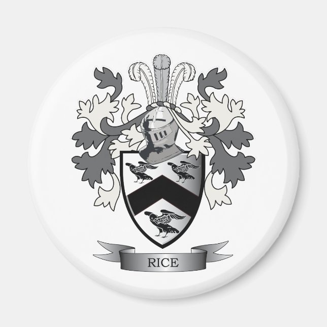 Rice Family Crest Coat of Arms Magnet (Front)