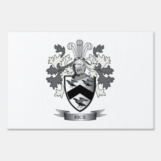 Rice Family Crest Coat of Arms Yard Sign